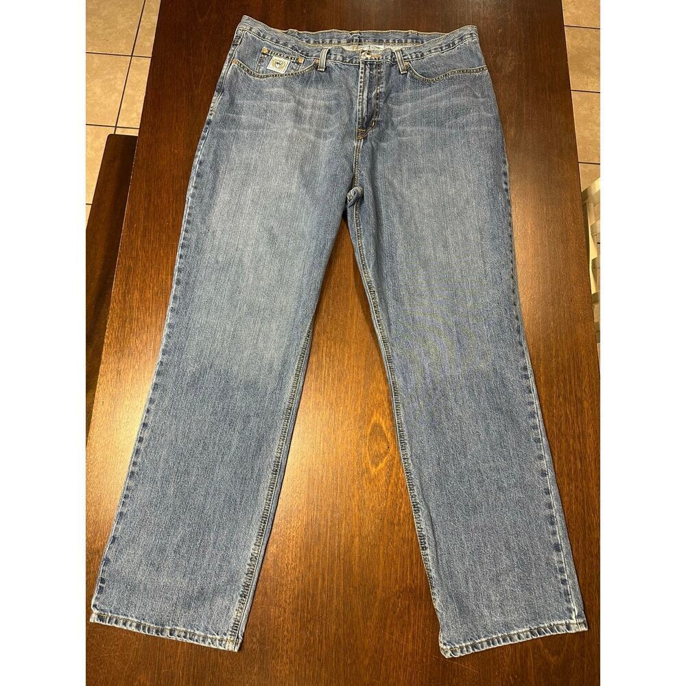 Cinch Western Cowboy Aztec Jeans Men 42x34 Blue Tag Barn Chore Casual Everyday